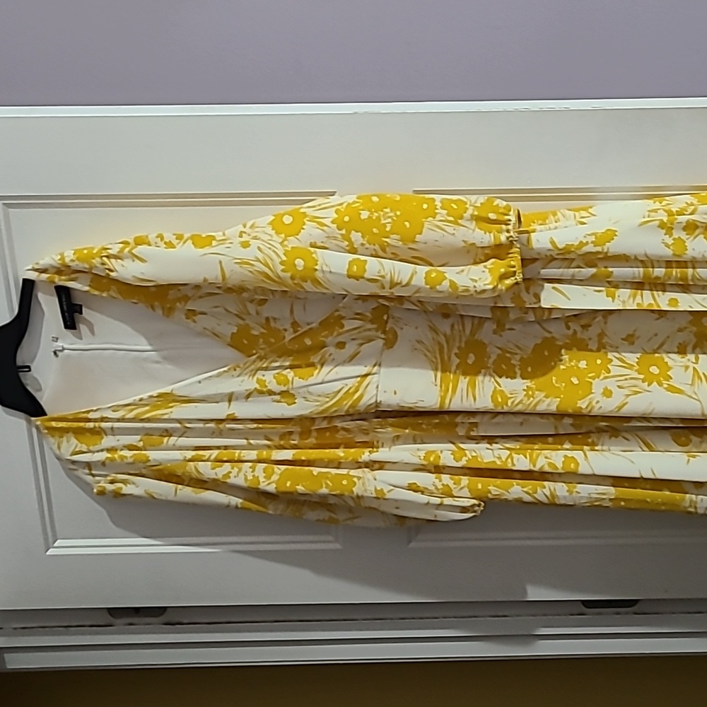 Floral Yellow and White Dress